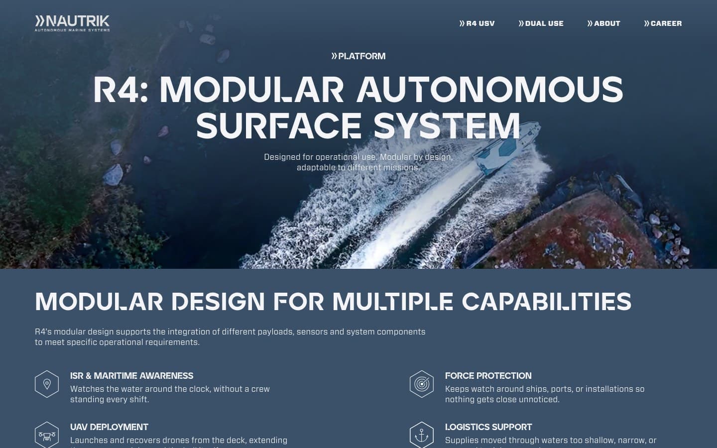 Nautrik website, The R4 surface vessel