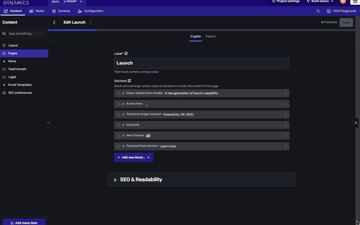 Reaction Dynamics website, The same page, in the editor